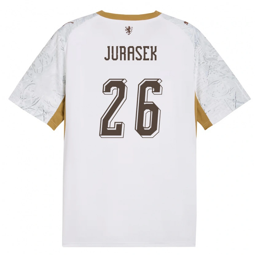 Danxenキッズチェコマテイ・ユラセク#26オフホワイト 金 灰アウェイシャツ26-28ジャージーユニフォーム