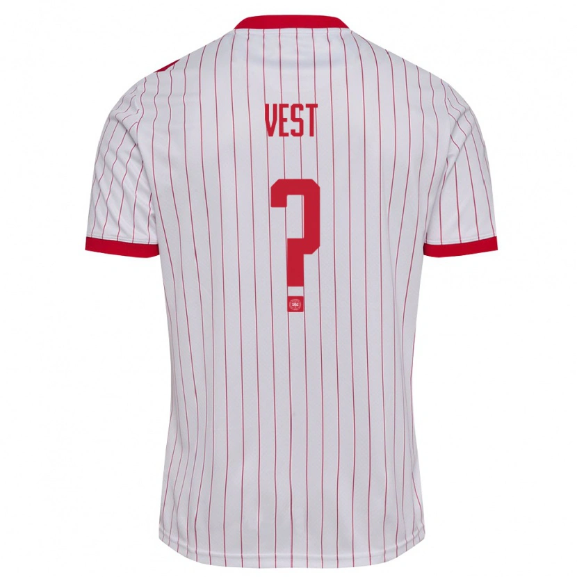 DanxenキッズデンマークOliver Vest#0白 赤アウェイシャツ26-28ジャージーユニフォーム