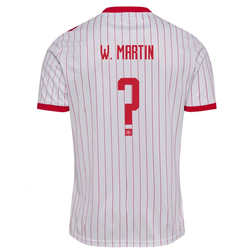 DanxenキッズデンマークWilliam Martin#0白 赤アウェイシャツ26-28ジャージーユニフォーム