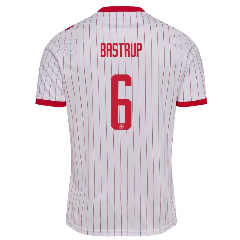 DanxenキッズデンマークViktor Bastrup#6白 赤アウェイシャツ26-28ジャージーユニフォーム