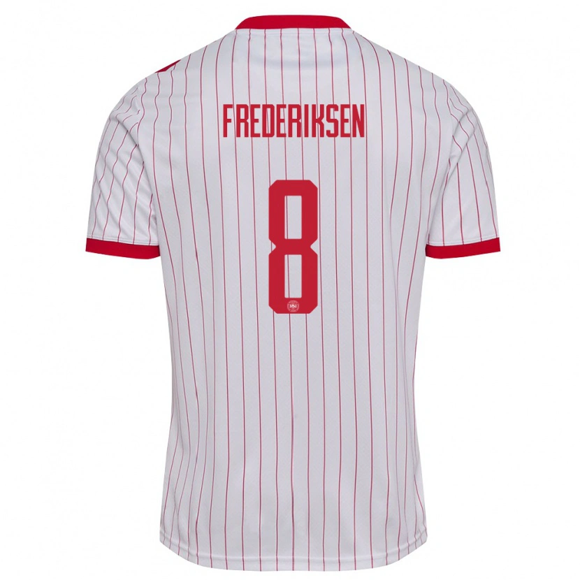 DanxenキッズデンマークAlbert Frederiksen#8白 赤アウェイシャツ26-28ジャージーユニフォーム