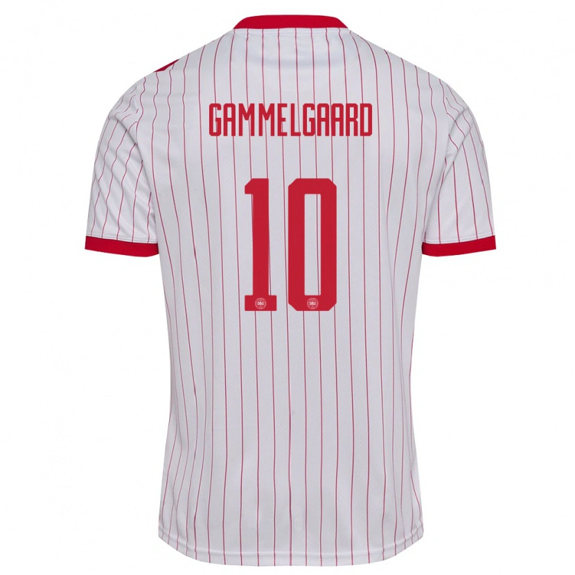 DanxenキッズデンマークNicolas Gammelgaard#10白 赤アウェイシャツ26-28ジャージーユニフォーム