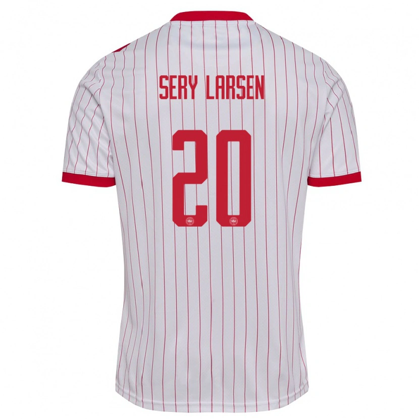 Danxenキッズデンマークヤーフェット・セリー#20白 赤アウェイシャツ26-28ジャージーユニフォーム