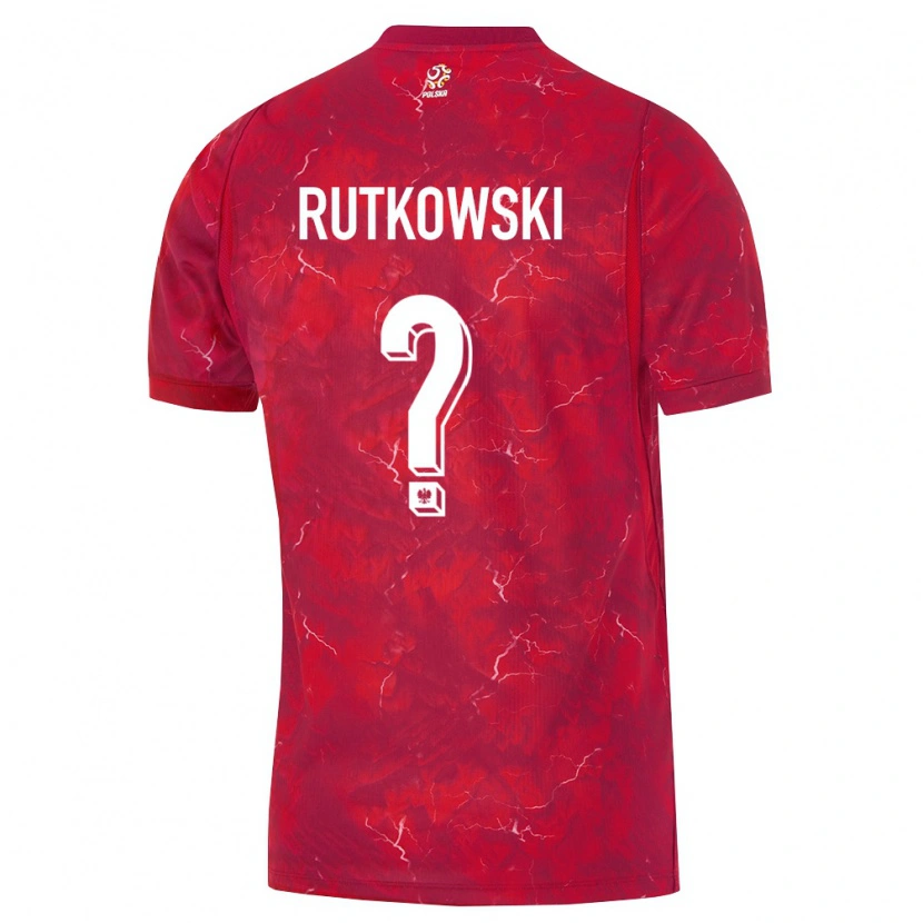 DanxenキッズポーランドDavid Rutkowski#0赤 白アウェイシャツ26-28ジャージーユニフォーム
