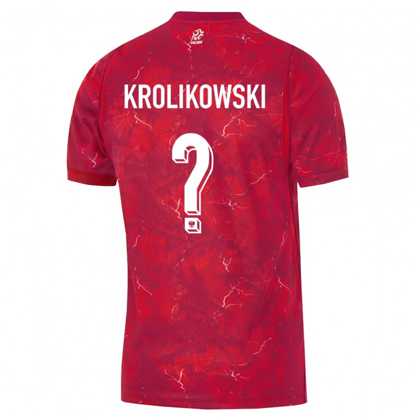 DanxenキッズポーランドWojciech Krolikowski#0赤 白アウェイシャツ26-28ジャージーユニフォーム