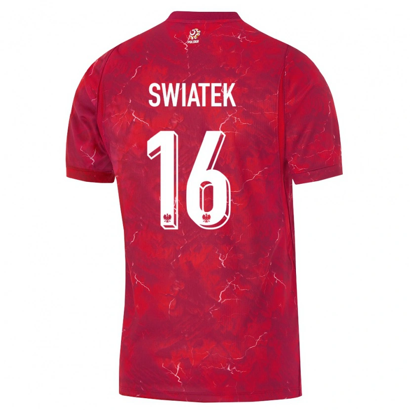 DanxenキッズポーランドDawid Swiatek#16赤 白アウェイシャツ26-28ジャージーユニフォーム
