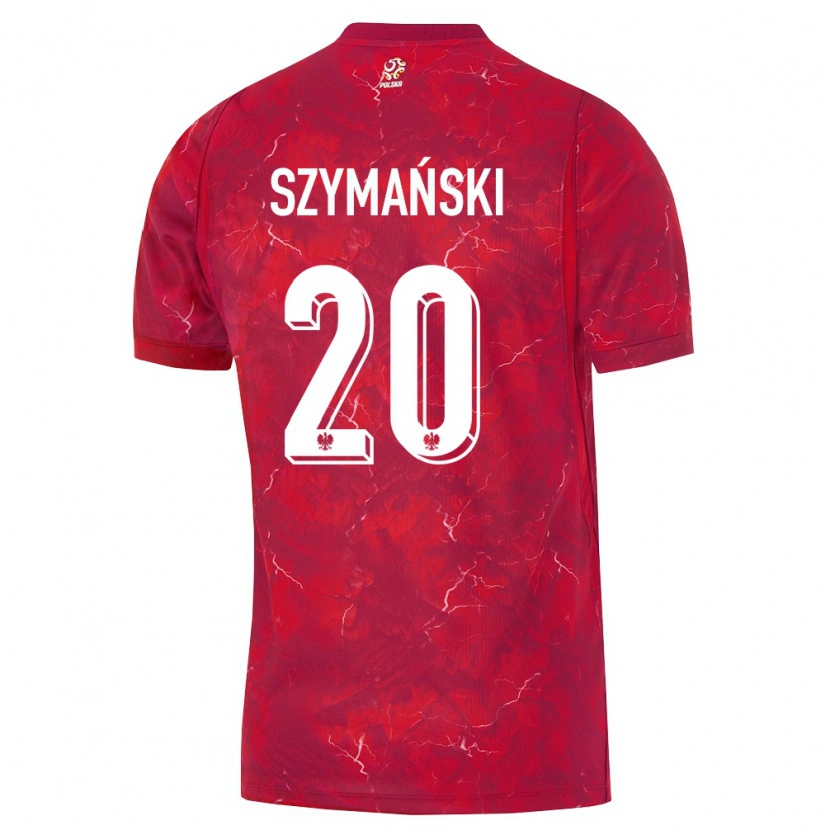 Danxenキッズポーランドセバスティアン・シマンスキ#20赤 白アウェイシャツ26-28ジャージーユニフォーム