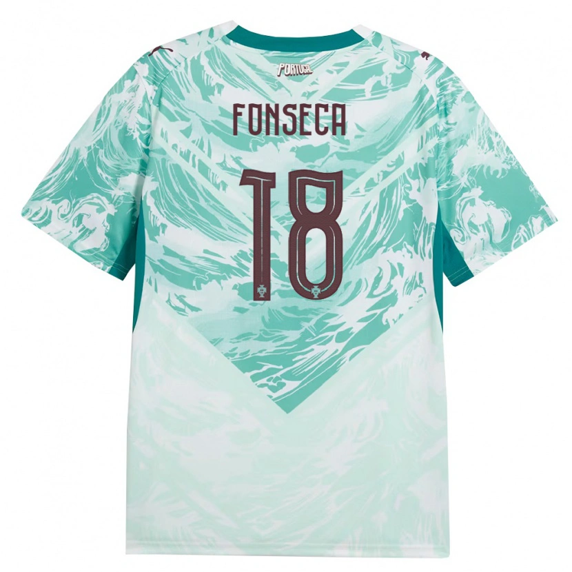 DanxenキッズポルトガルSimão Fonseca#18空色 白 緑アウェイシャツ26-28ジャージーユニフォーム