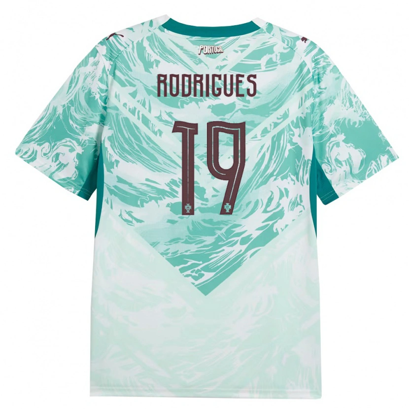 DanxenキッズポルトガルTiago Rodrigues#19空色 白 緑アウェイシャツ26-28ジャージーユニフォーム
