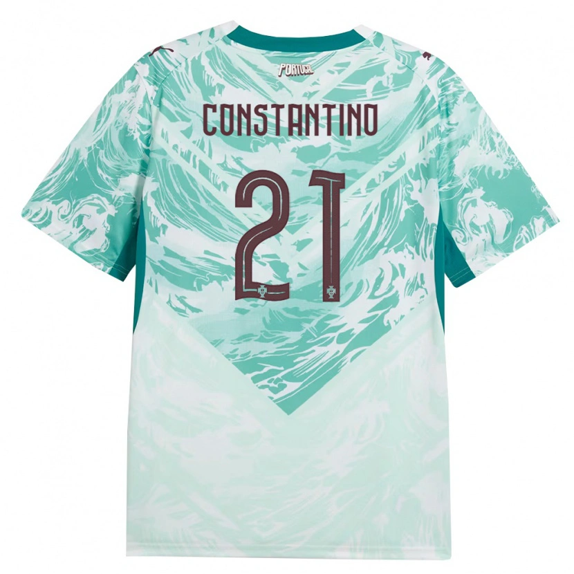 DanxenキッズポルトガルSimão Constantino#21空色 白 緑アウェイシャツ26-28ジャージーユニフォーム