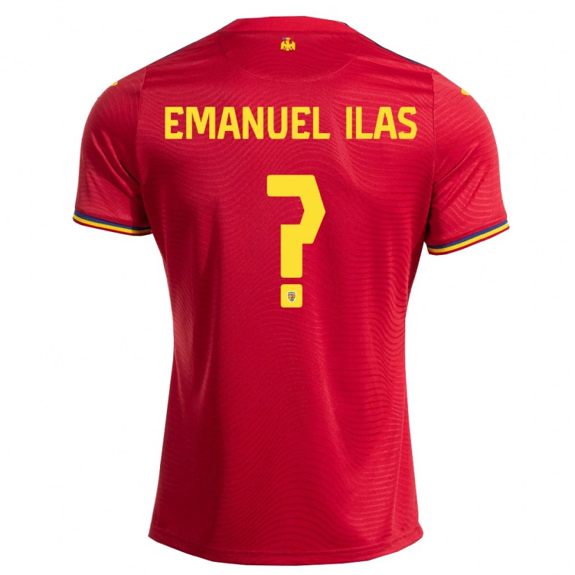 DanxenキッズルーマニアEmanuel Ilaș#0赤 紺 黄アウェイシャツ26-28ジャージーユニフォーム