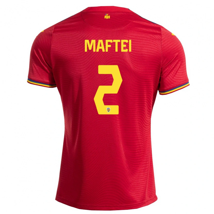 DanxenキッズルーマニアDavid Maftei#2赤 紺 黄アウェイシャツ26-28ジャージーユニフォーム