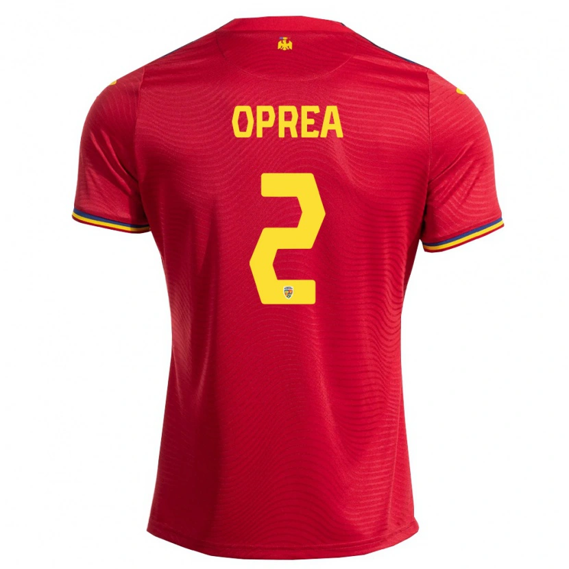 DanxenキッズルーマニアOlivia Oprea#2赤 紺 黄アウェイシャツ26-28ジャージーユニフォーム