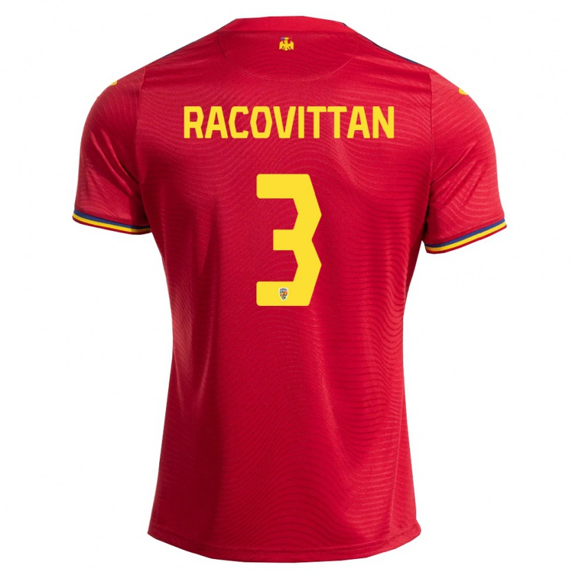DanxenキッズルーマニアBogdan Racovițan#3赤 紺 黄アウェイシャツ26-28ジャージーユニフォーム