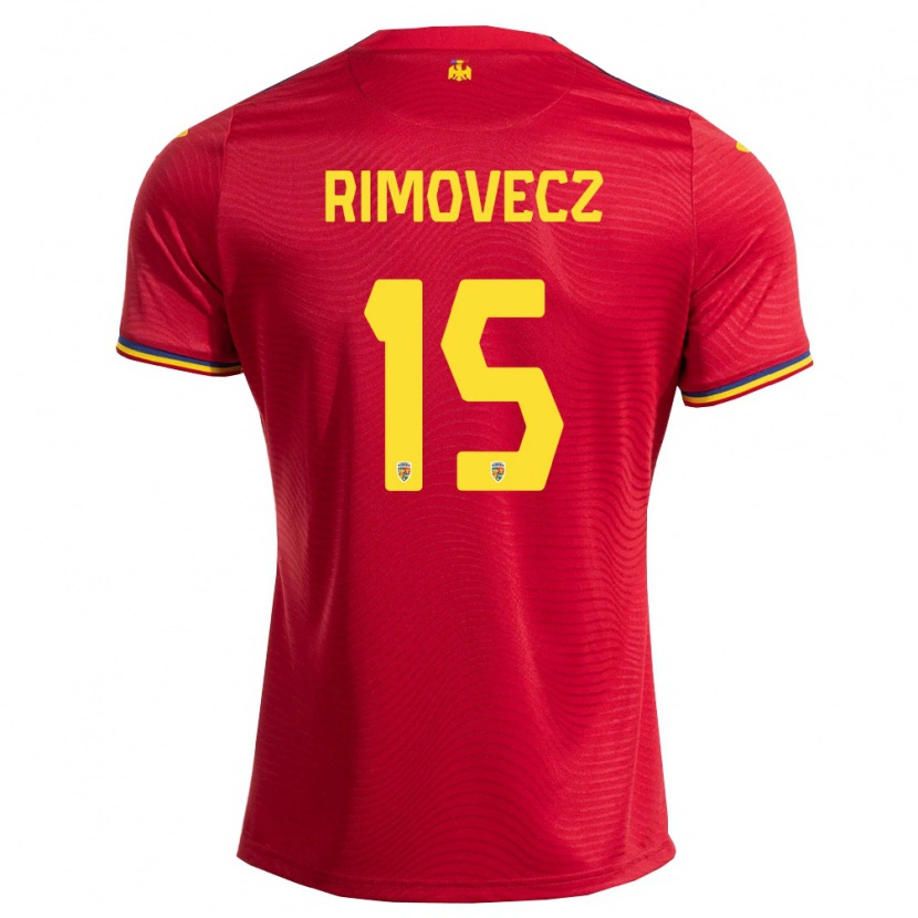 DanxenキッズルーマニアSergiu Rimovecz#15赤 紺 黄アウェイシャツ26-28ジャージーユニフォーム