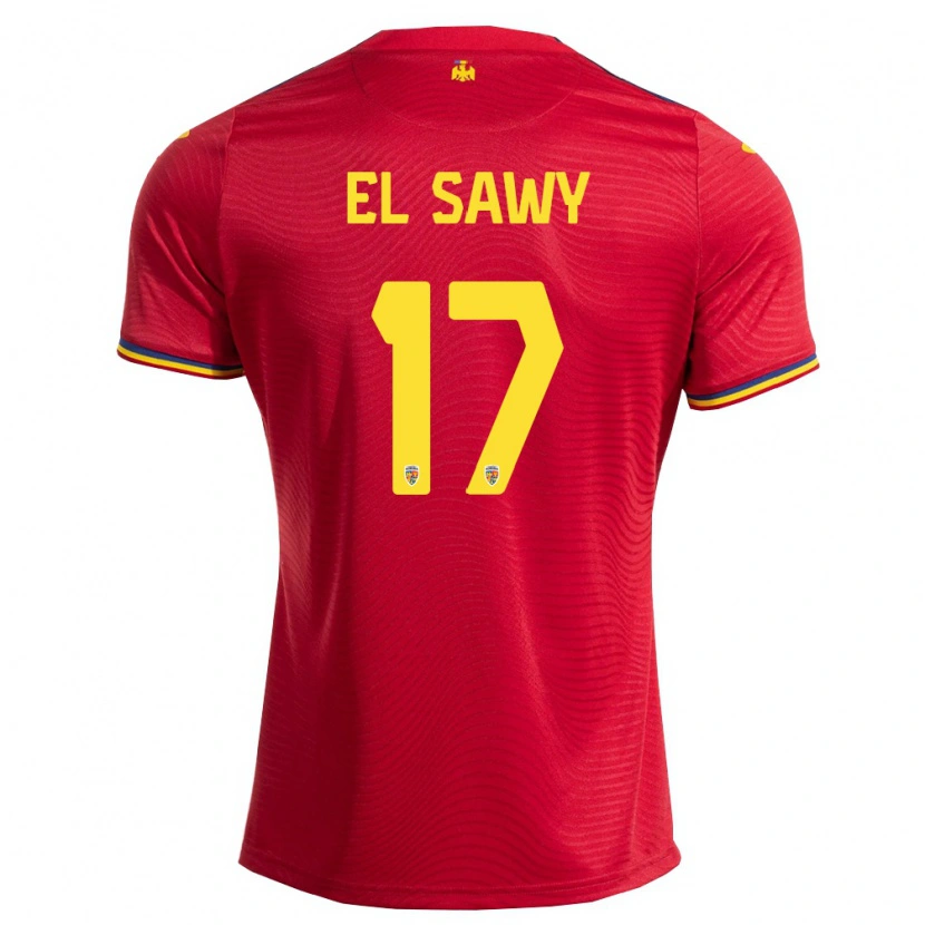 DanxenキッズルーマニアOmar El Sawy#17赤 紺 黄アウェイシャツ26-28ジャージーユニフォーム