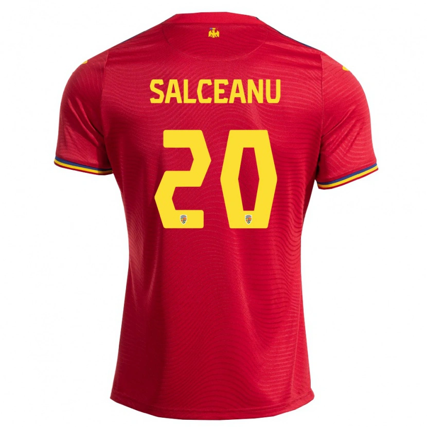 DanxenキッズルーマニアRobert Sălceanu#20赤 紺 黄アウェイシャツ26-28ジャージーユニフォーム