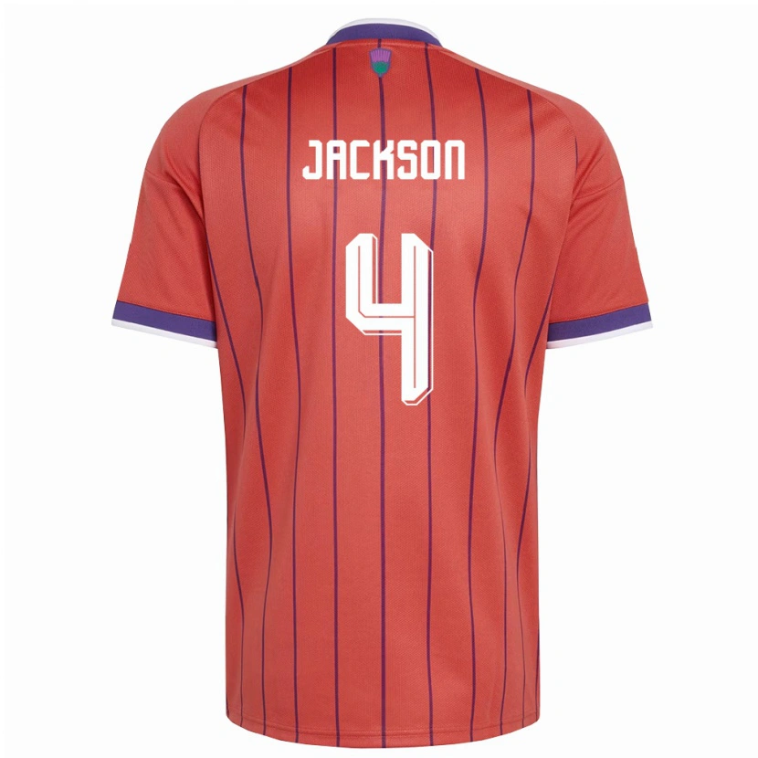 Danxenキッズスコットランドルイス・ジャクソン#4オレンジ 紫アウェイシャツ26-28ジャージーユニフォーム