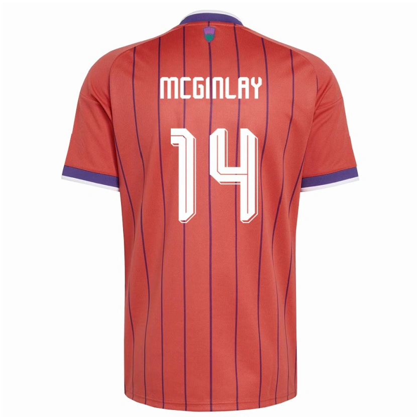 DanxenキッズスコットランドAiden Mcginlay#14オレンジ 紫アウェイシャツ26-28ジャージーユニフォーム