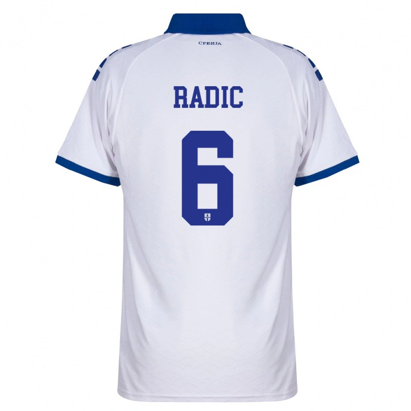 DanxenキッズセルビアMihailo Radic#6紺 白 赤アウェイシャツ26-28ジャージーユニフォーム