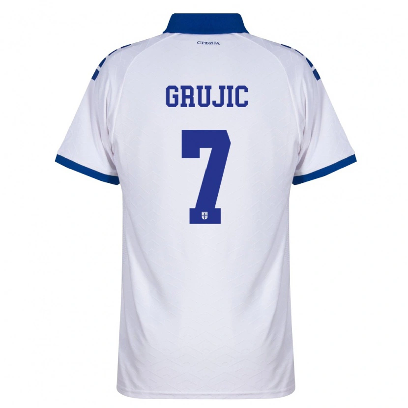DanxenキッズセルビアNebojsa Grujic#7紺 白 赤アウェイシャツ26-28ジャージーユニフォーム