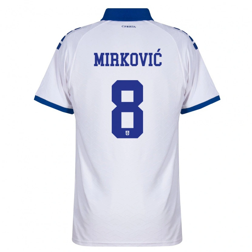 DanxenキッズセルビアNemanja Mirkovic#8紺 白 赤アウェイシャツ26-28ジャージーユニフォーム