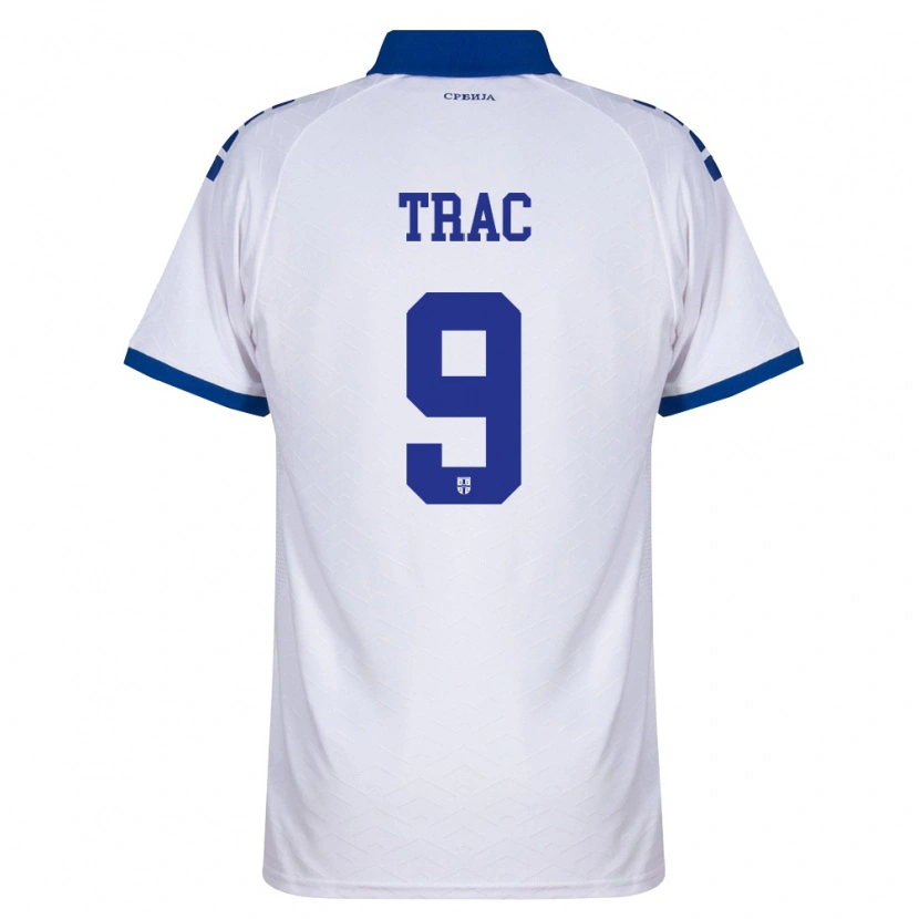 DanxenキッズセルビアJovan Trac#9紺 白 赤アウェイシャツ26-28ジャージーユニフォーム