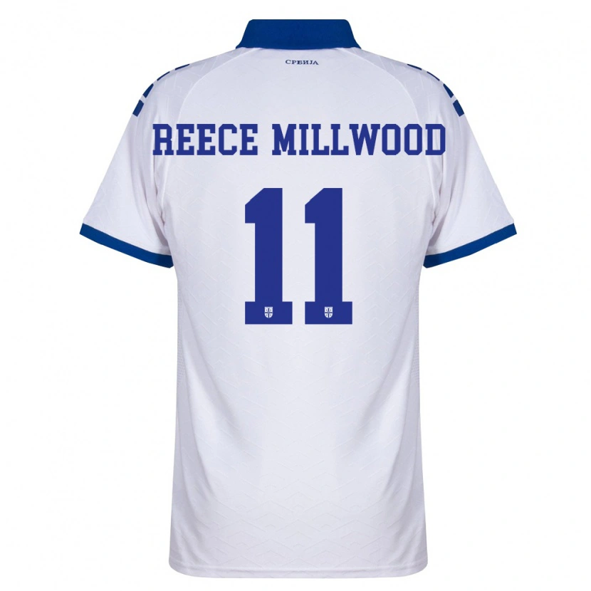 DanxenキッズセルビアWilliam Reece Millwood#11紺 白 赤アウェイシャツ26-28ジャージーユニフォーム