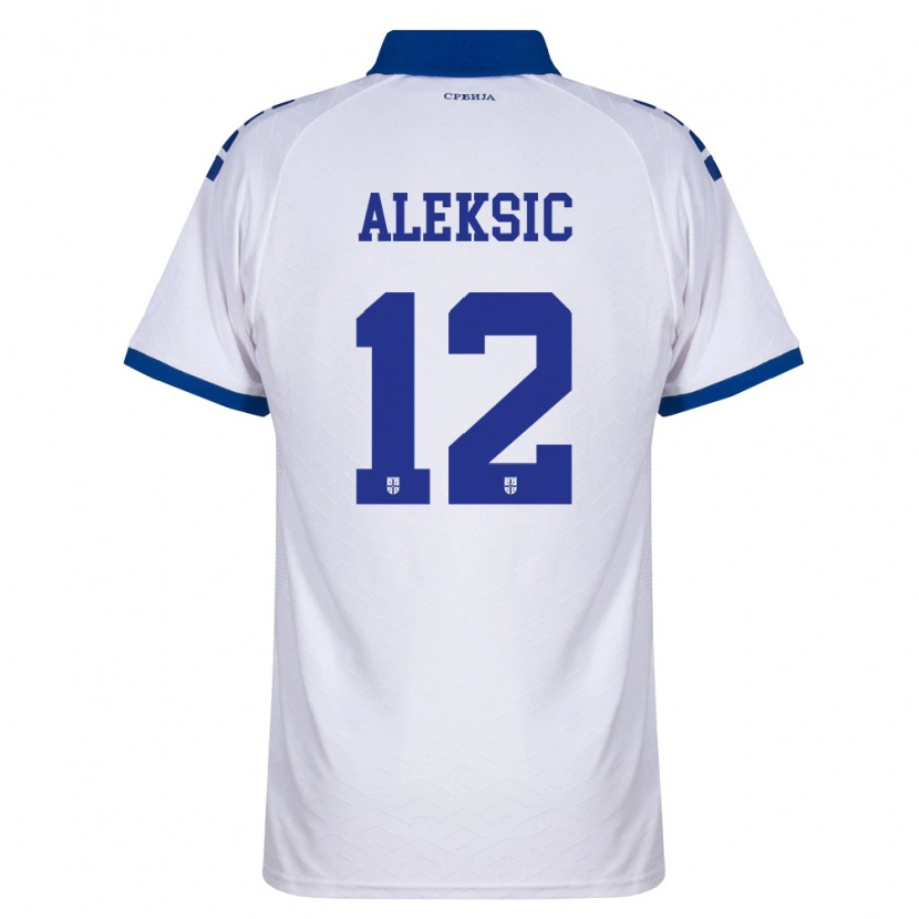 DanxenキッズセルビアStrahinja Aleksic#12紺 白 赤アウェイシャツ26-28ジャージーユニフォーム