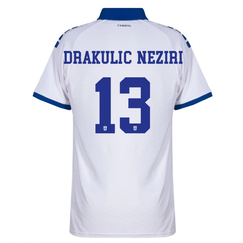 DanxenキッズセルビアAndrej Drakulic Neziri#13紺 白 赤アウェイシャツ26-28ジャージーユニフォーム