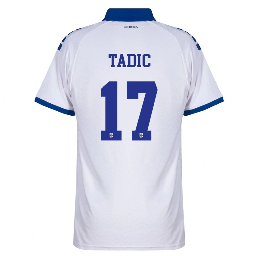 DanxenキッズセルビアBalsa Tadic#17紺 白 赤アウェイシャツ26-28ジャージーユニフォーム
