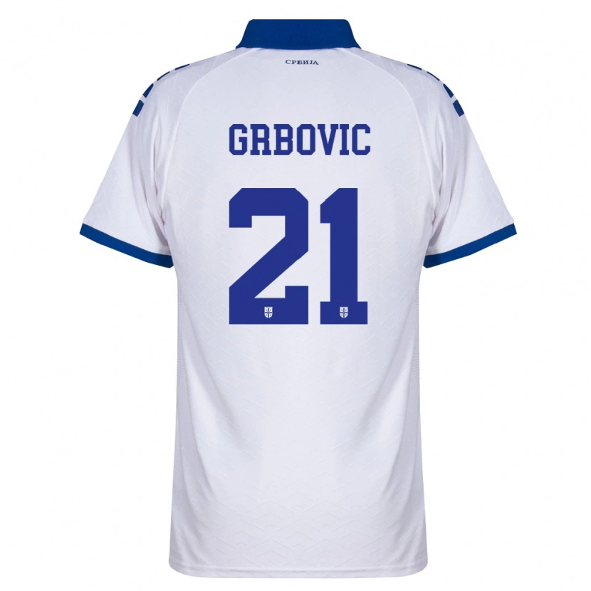 DanxenキッズセルビアVasilije Grbovic#21紺 白 赤アウェイシャツ26-28ジャージーユニフォーム