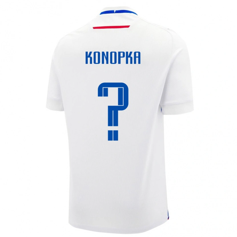 DanxenキッズスロバキアMartin Konopka#0白 青アウェイシャツ26-28ジャージーユニフォーム