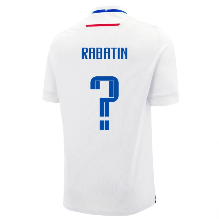 DanxenキッズスロバキアMario Rabatin#0白 青アウェイシャツ26-28ジャージーユニフォーム