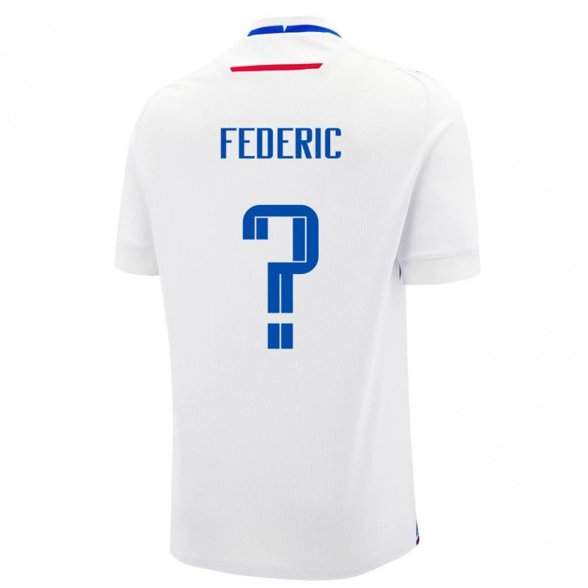 Danxenキッズスロバキアフィリップ・フェデリック#0白 青アウェイシャツ26-28ジャージーユニフォーム