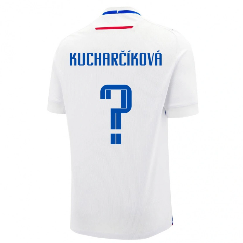 DanxenキッズスロバキアDominika Kucharčíková#0白 青アウェイシャツ26-28ジャージーユニフォーム