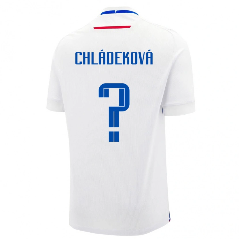 DanxenキッズスロバキアPatrícia Chládeková#0白 青アウェイシャツ26-28ジャージーユニフォーム