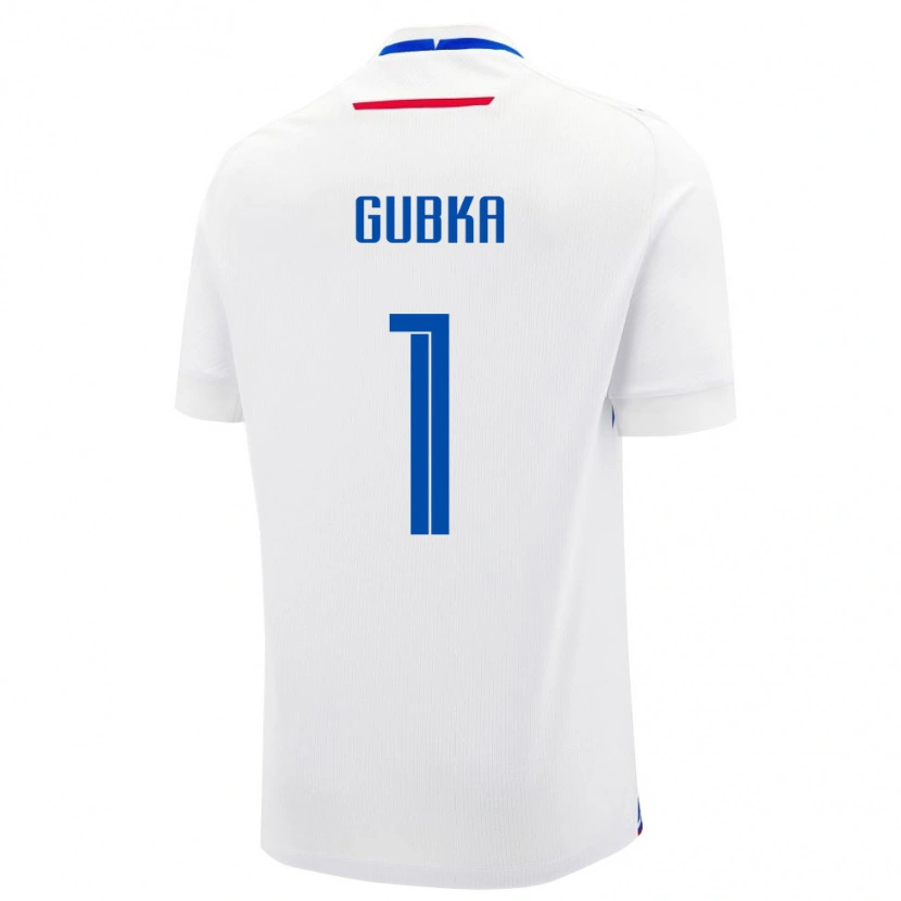 DanxenキッズスロバキアTomas Gubka#1白 青アウェイシャツ26-28ジャージーユニフォーム