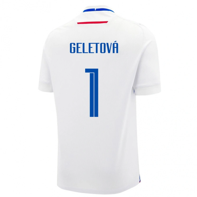 DanxenキッズスロバキアMartina Geletová#1白 青アウェイシャツ26-28ジャージーユニフォーム