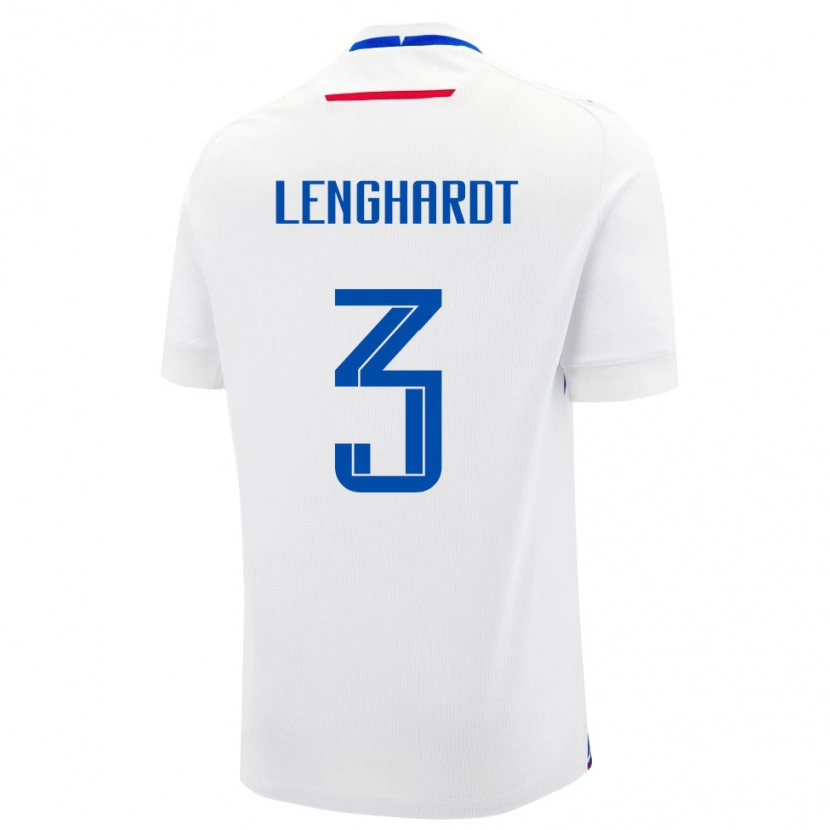 DanxenキッズスロバキアSimon Lenghardt#3白 青アウェイシャツ26-28ジャージーユニフォーム