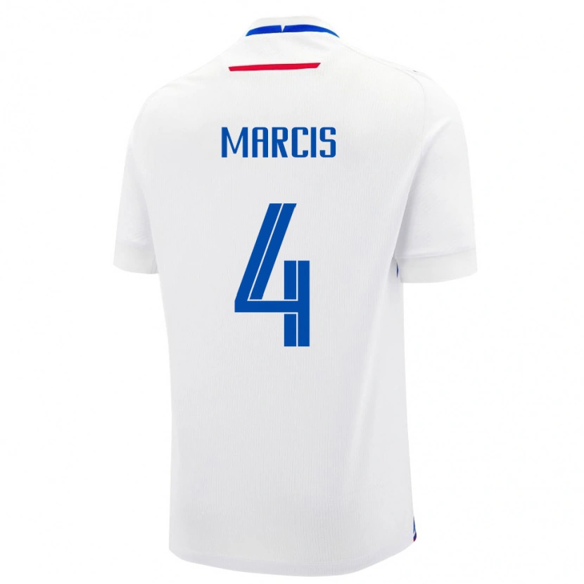 DanxenキッズスロバキアMartin Marcis#4白 青アウェイシャツ26-28ジャージーユニフォーム