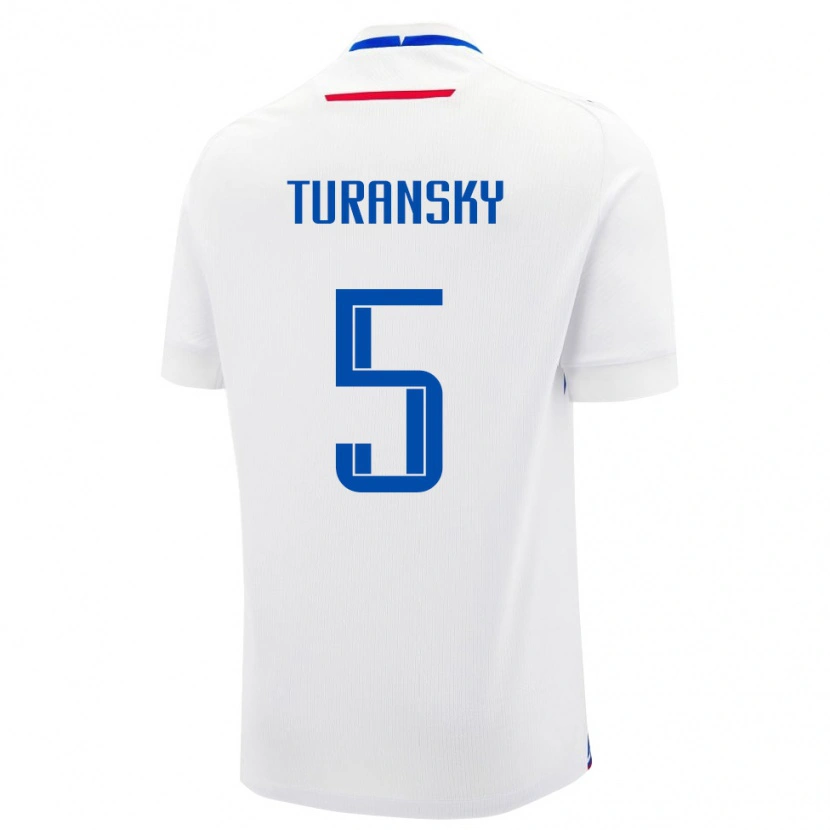 DanxenキッズスロバキアMartin Turansky#5白 青アウェイシャツ26-28ジャージーユニフォーム