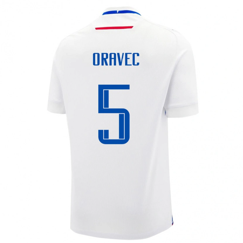 DanxenキッズスロバキアAdam Oravec#5白 青アウェイシャツ26-28ジャージーユニフォーム