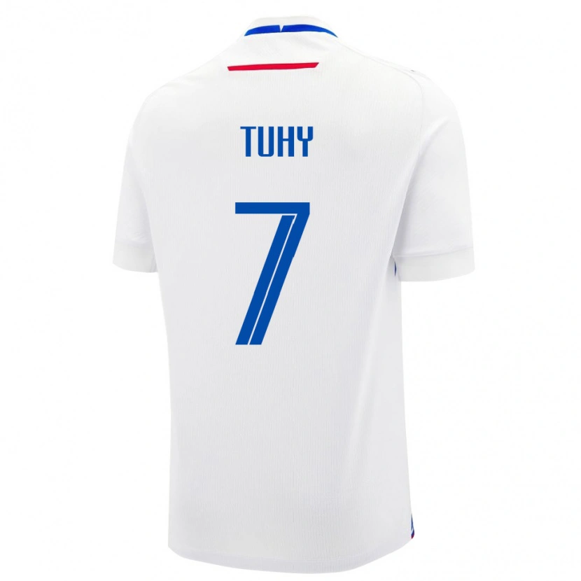 DanxenキッズスロバキアTomas Tuhy#7白 青アウェイシャツ26-28ジャージーユニフォーム