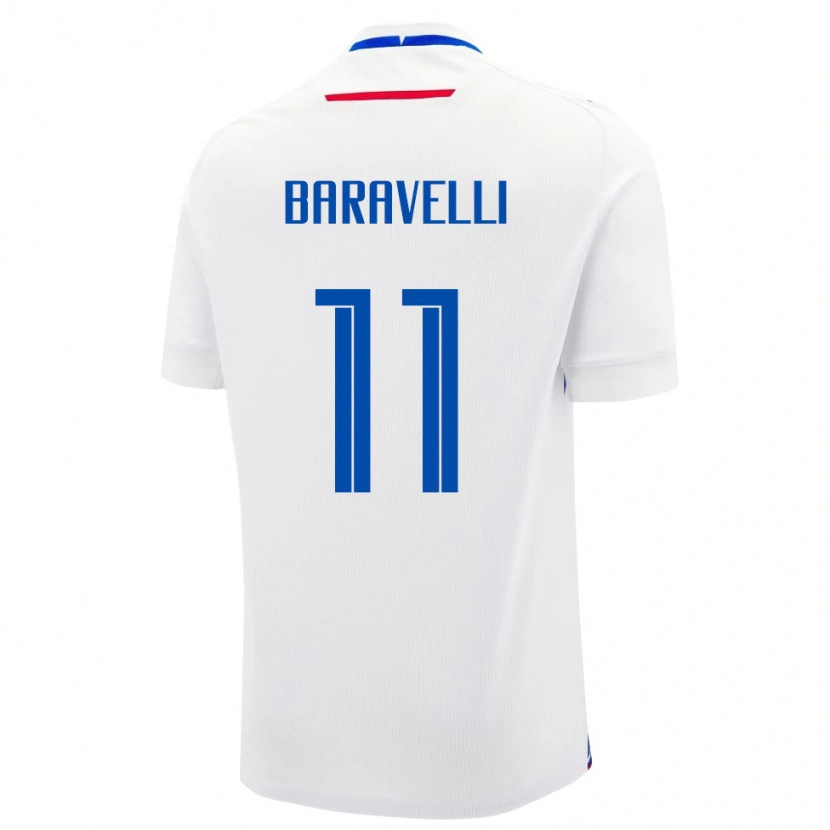 DanxenキッズスロバキアRocco Baravelli#11白 青アウェイシャツ26-28ジャージーユニフォーム