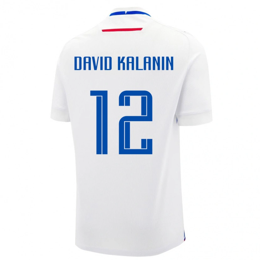 DanxenキッズスロバキアDavid Kalanin#12白 青アウェイシャツ26-28ジャージーユニフォーム