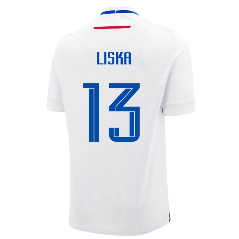 DanxenキッズスロバキアLukas Liska#13白 青アウェイシャツ26-28ジャージーユニフォーム