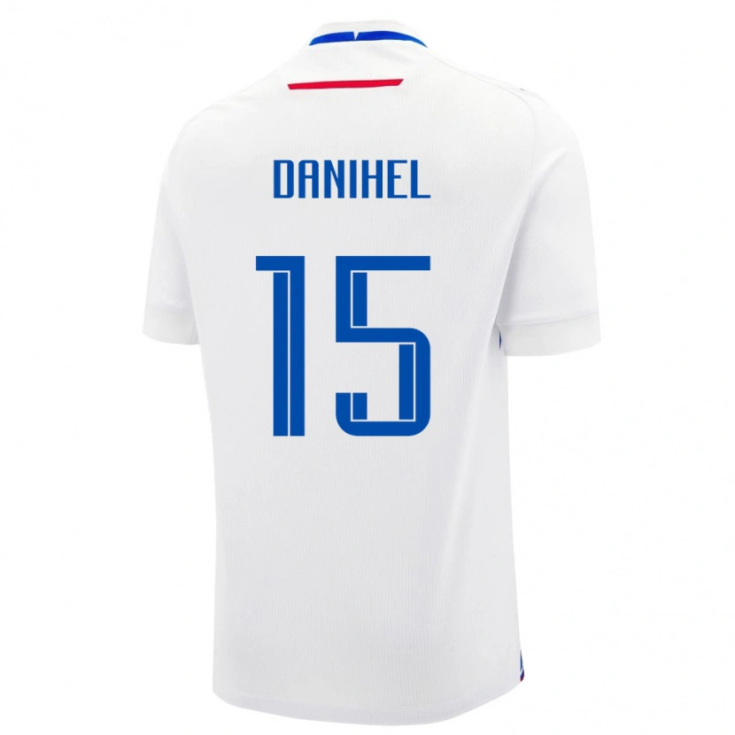 Danxenキッズスロバキアダニエル・ダニヘル#15白 青アウェイシャツ26-28ジャージーユニフォーム