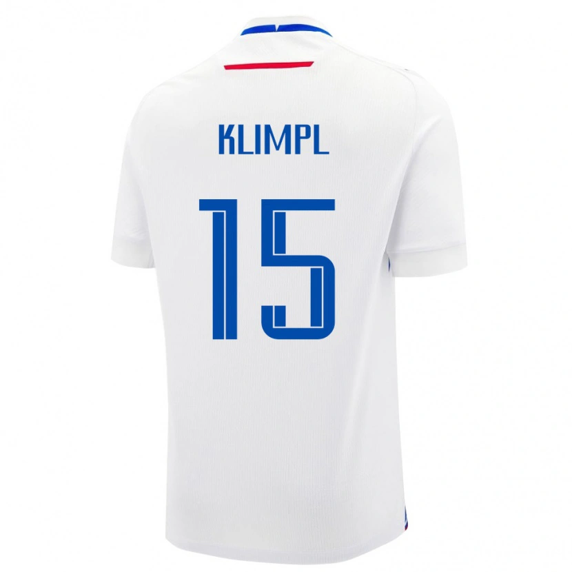 DanxenキッズスロバキアOliver Klimpl#15白 青アウェイシャツ26-28ジャージーユニフォーム
