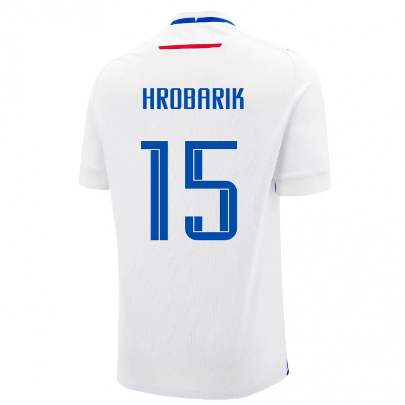 DanxenキッズスロバキアTobias Hrobarik#15白 青アウェイシャツ26-28ジャージーユニフォーム